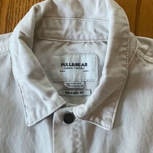 Pull & Bear Men’s Denim Jacket Dove/Stone White Medium M